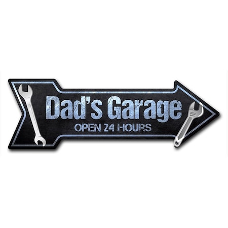 Signmission Dads Garage Arrow Decal Funny Home Decor 30in Wide D-A-10-999897